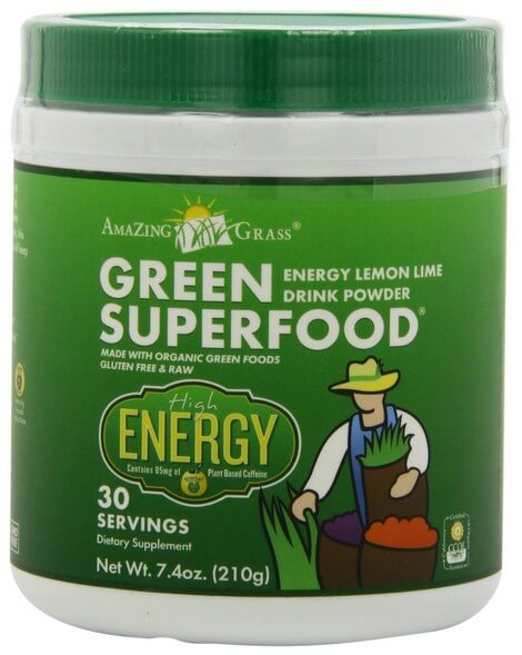 Amazing Grass Energy Green Superfood Lemon Lime Flavor, 7.4-Ounce Tub