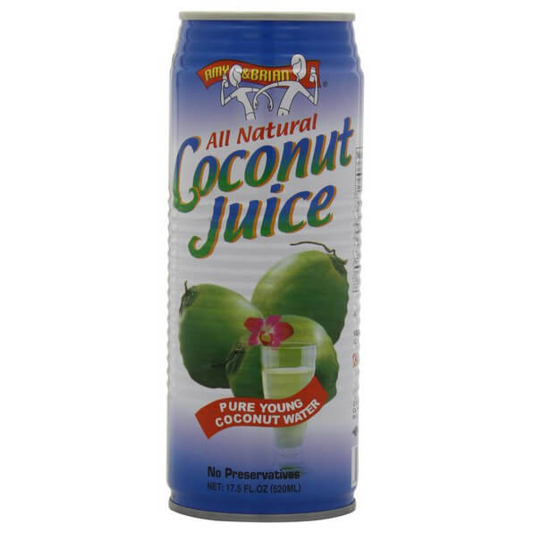 Amy & Brian Natural Coconut Juice Pulp Free, 17.5 Ounce Can (Pack of 12)