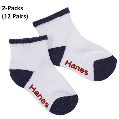 Hanes Toddler Boys Non-Skid Ankle Socks 27 6 (6 Pairs)