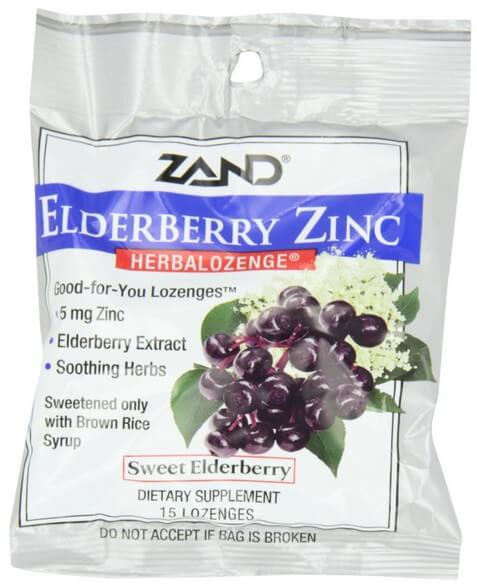 Zand Herbalozenge, Sweet Elderberry Zinc, 15 Count (Pack of 3)