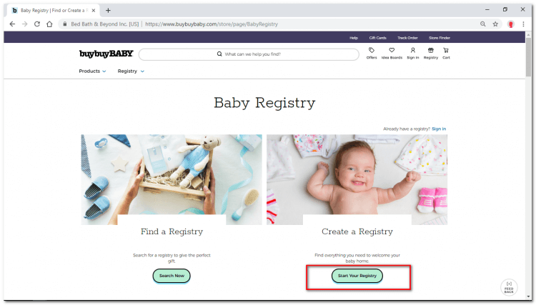 amazon buy buy baby registry
