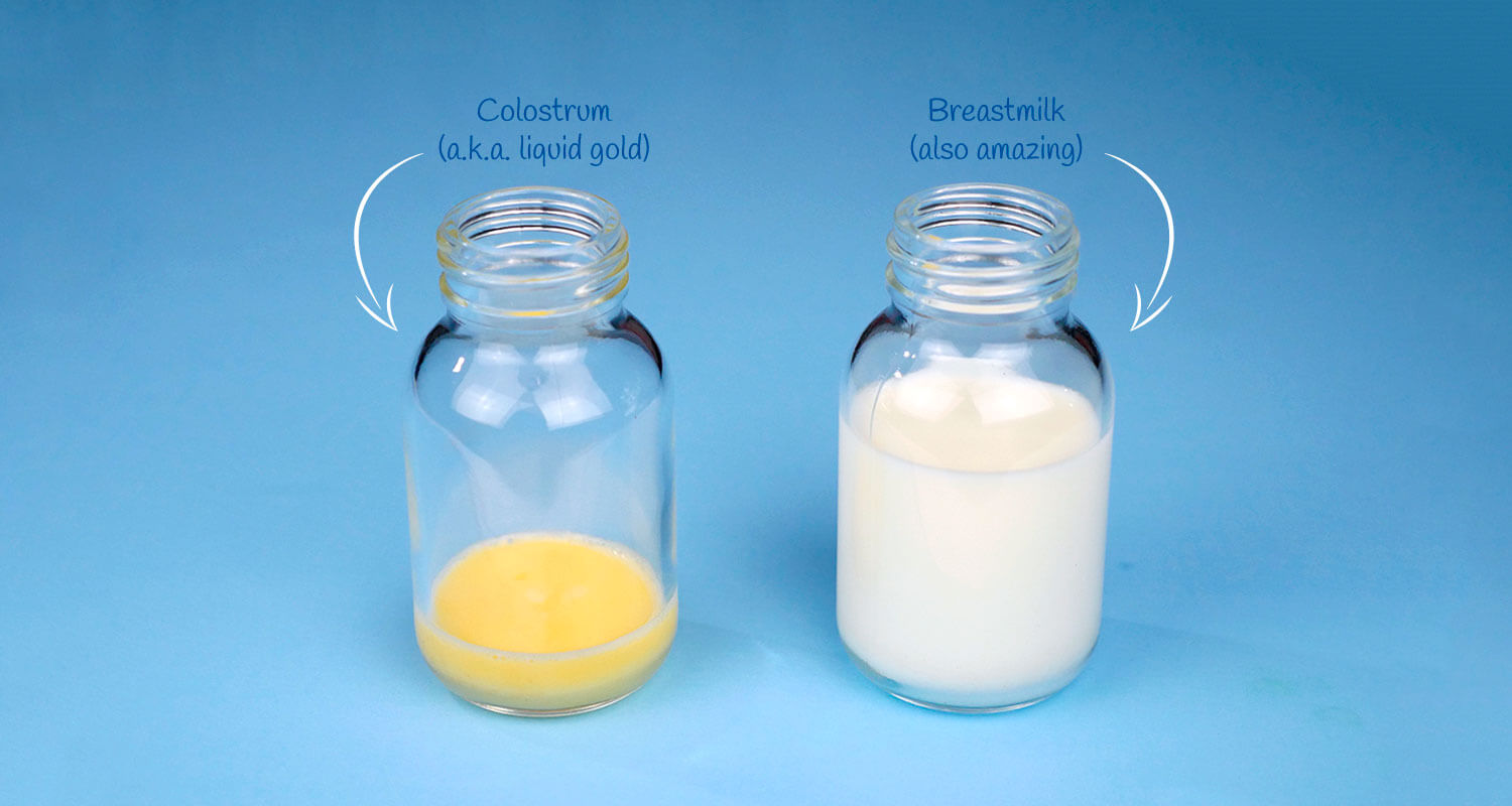 hand expressing colostrum