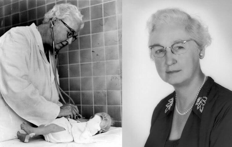 Dr Virginia Apgar photographs baby exam APGAR score