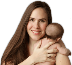 Genevieve Howland with baby photo isolated