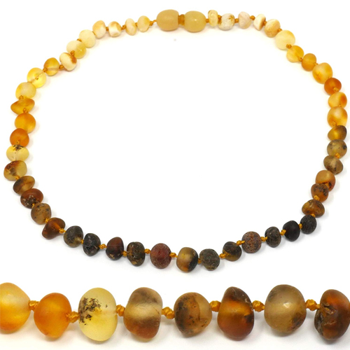 " raw Antique Natural  rainbow   Baltic Amber Beads Necklace 18 