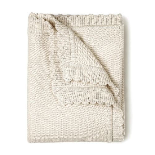 Organic Cotton Scalloped Baby Blanket