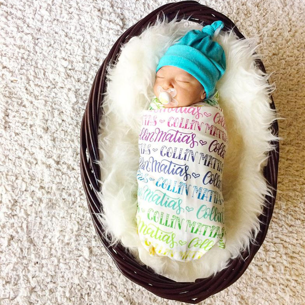 Rainbow Personalized Swaddle