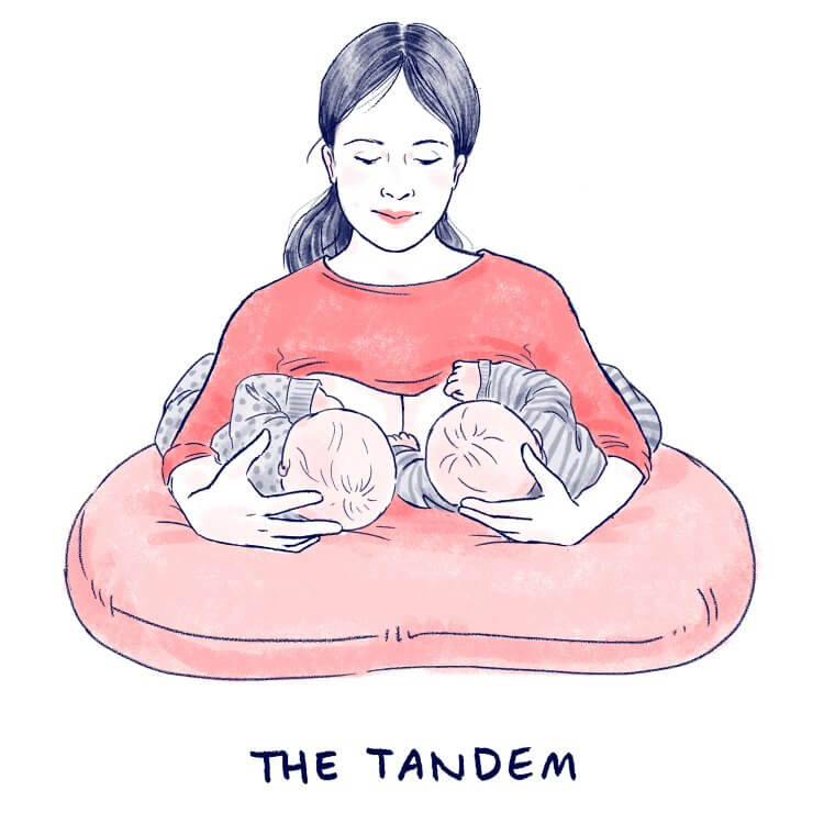 Tandem Giữ tư thế cho con bú minh họa Mama Natural